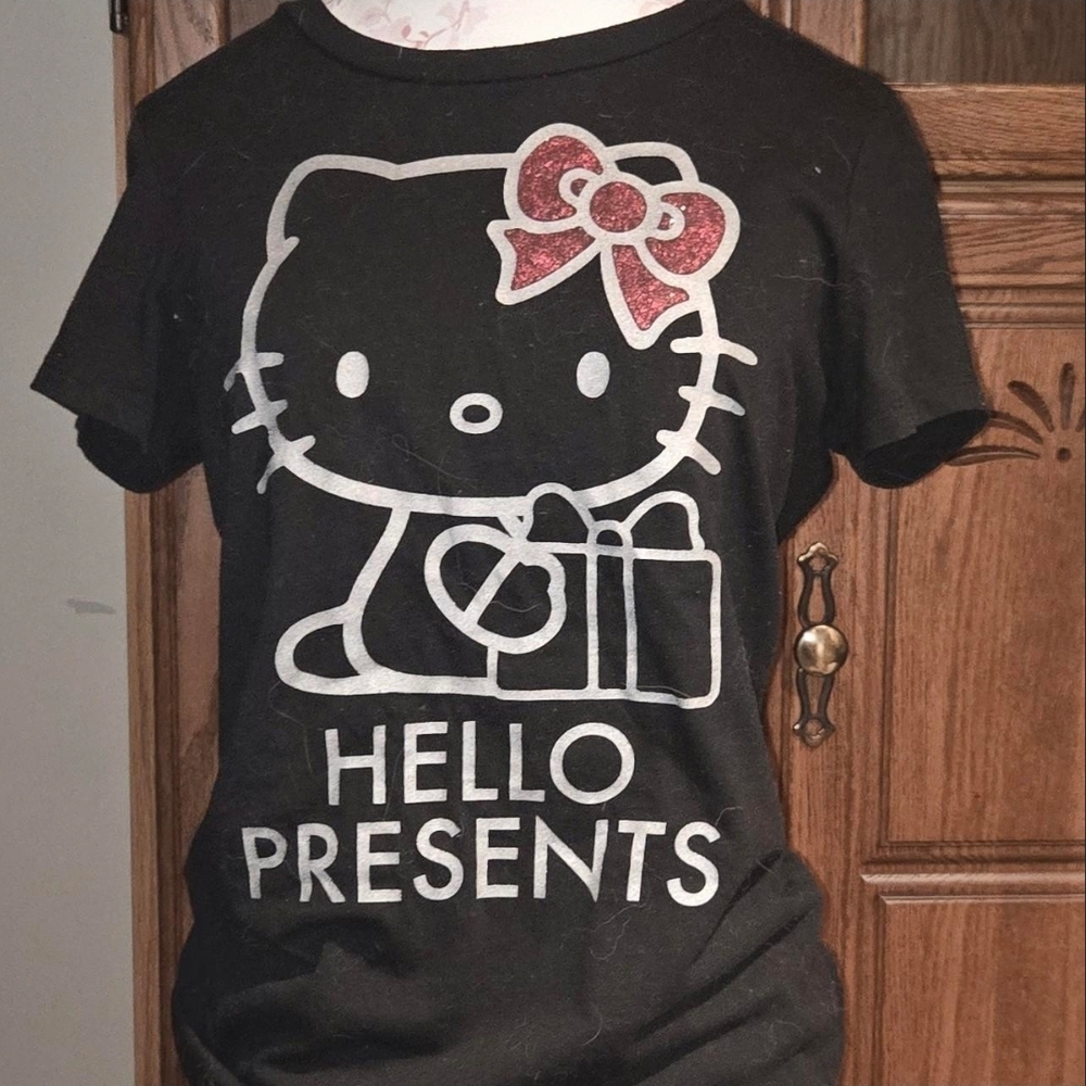 Hello Kitty Black Tee with Red Bow